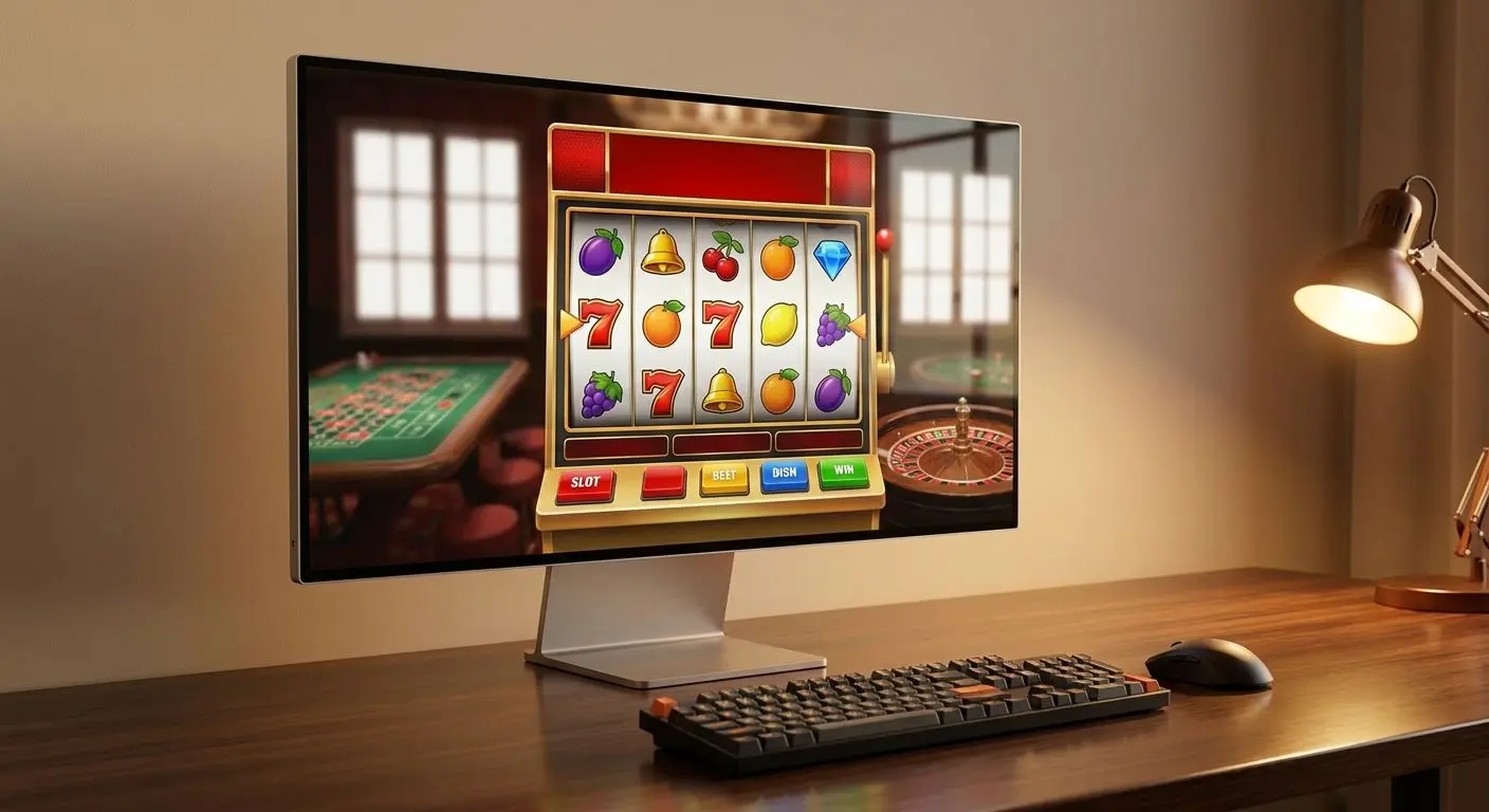 Desktop-Bildschirm mit geöffnetem Spiel und weiteren Tischen im Hintergrund