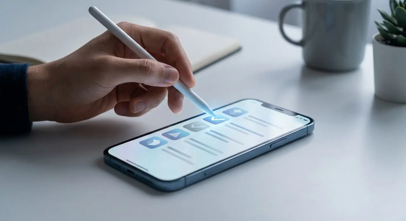 Checkliste zur Einordnung von App-Bewertungen auf einem Smartphone