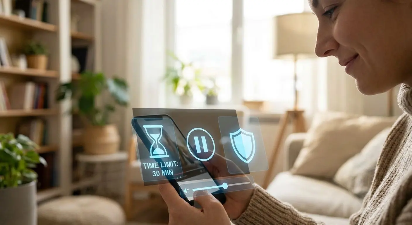 Mobiles Spielen mit Symbolen für Limits und Pausen